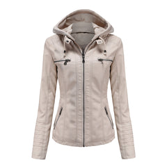 WENDE | Stijlvolle leren damesjas in de kleur Beige voor dames in stijl ideaal voor de herfst.