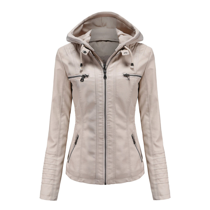 WENDE | Stijlvolle leren damesjas in de kleur Beige voor dames in stijl ideaal voor de herfst.