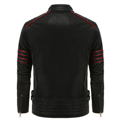 Willem | Zwart leren jack voor heren in de kleur Zwart voor heren in stijl geschikt voor alle seizoenen.