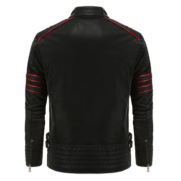 Willem | Zwart leren jack voor heren in de kleur Zwart voor heren in stijl geschikt voor alle seizoenen.