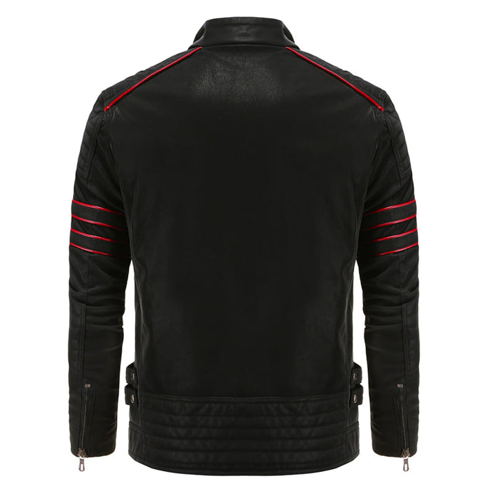 Willem | Zwart leren jack voor heren in de kleur Zwart voor heren in stijl geschikt voor alle seizoenen.