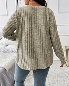 Effen kleur blouses met lange mouwen in de kleur Grijs voor dames in stijl ideaal voor de herfst.