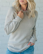 Gebreid sweatshirt in een effen kleur in de kleur Grijs voor dames in Casual stijl ideaal voor de herfst.