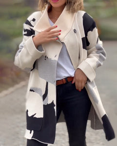 Hippe Jas met lange mouwen en print in de kleur Wit voor dames in stijl ideaal voor de herfst.