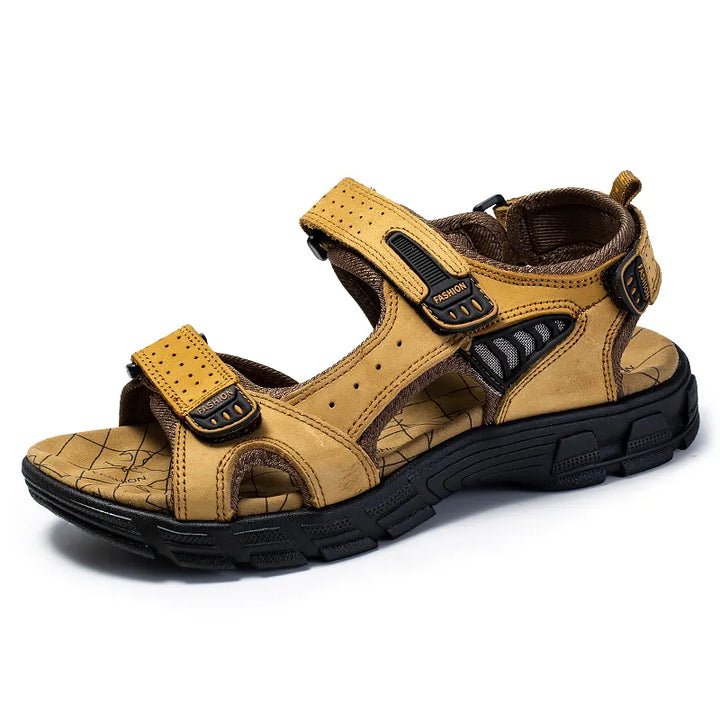 Hudson | Orthopedische Sandalen met klitterband voor mannen en vrouwen in de kleur Kameel voor heren in stijl geschikt voor alle seizoenen.
