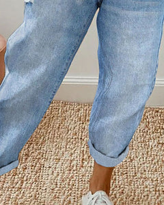 Jeanne | Jeans met casual stijl en zakken in de kleur Blauw voor dames in stijl ideaal voor de herfst.