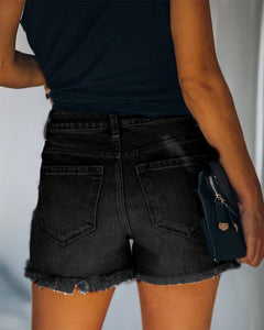 Mid-rise gescheurde denim shorts in de kleur Blauw voor dames in Heritage stijl ideaal voor de herfst.