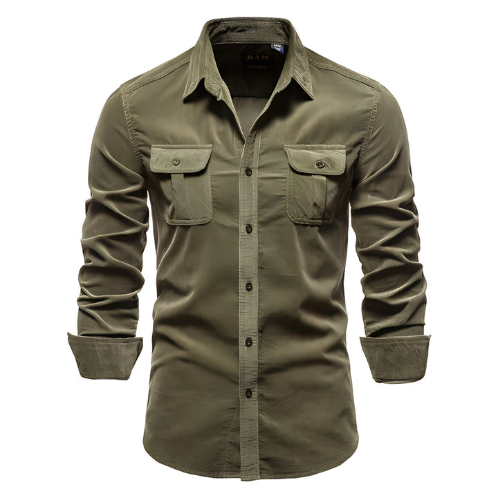 P. legend Overhemd | Casual overhemd voor heren in de kleur Legergroen voor heren in stijl geschikt voor alle seizoenen.