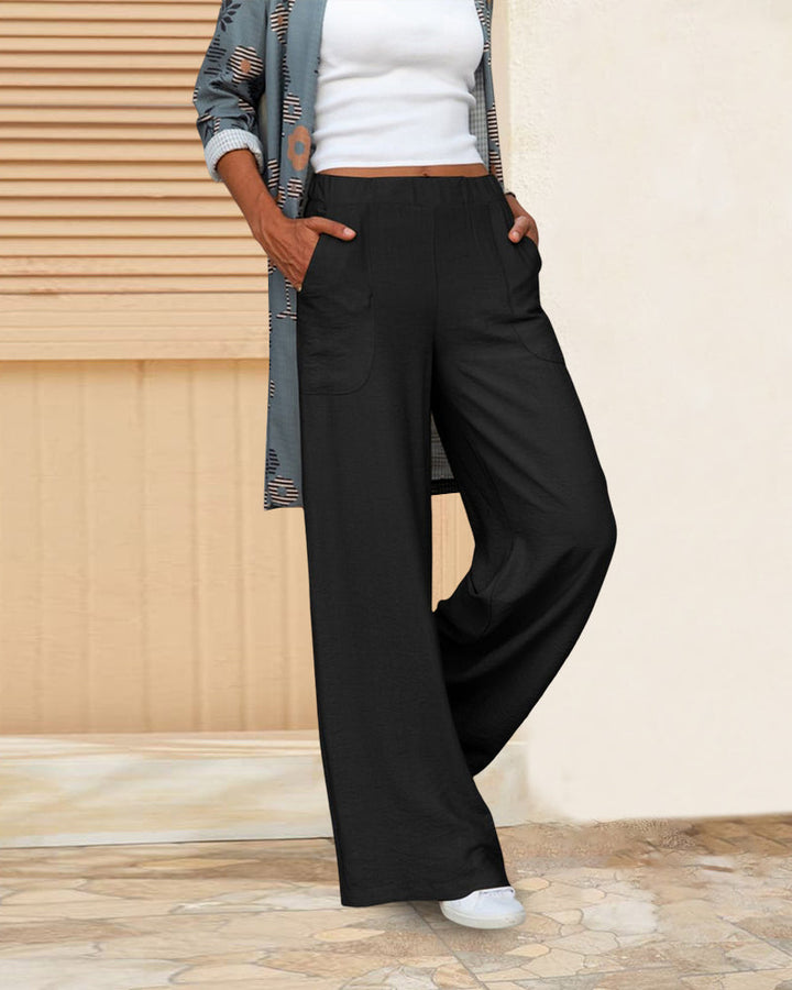 Pantalon Effen hoge taille in de kleur Grijs voor dames in Formal stijl ideaal voor de herfst.