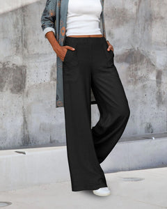 Pantalon Effen hoge taille in de kleur Grijs voor dames in Formal stijl ideaal voor de herfst.